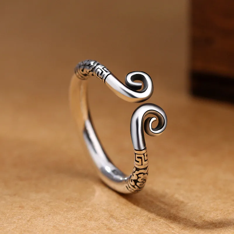 

Personality Retro Vintage 925 Sterling Silver Crown Rings For Women Wedding Engagement Jewelry Big Finger Rings Anillos