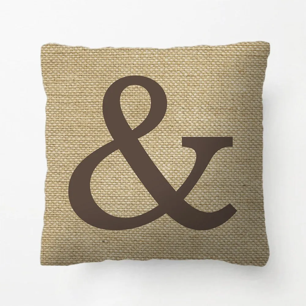 

Ampersand Throw Pillow Burlap Style Decorative Cushion Cover Pillow Case Customize Gift By Lvsure For Living Room Pillowcase
