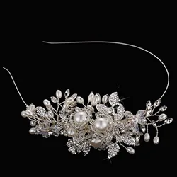 White 2019 Wedding Bridal Headband Handmade Rhinestone Pearl Crystal Wedding Hair Accessories Decoration Wedding Hair Piece White 2019 Wedding Bridal Headband Handmade Rhinestone Pearl Crystal Wedding Hair Accessories Decoration Wedding Hair Piece