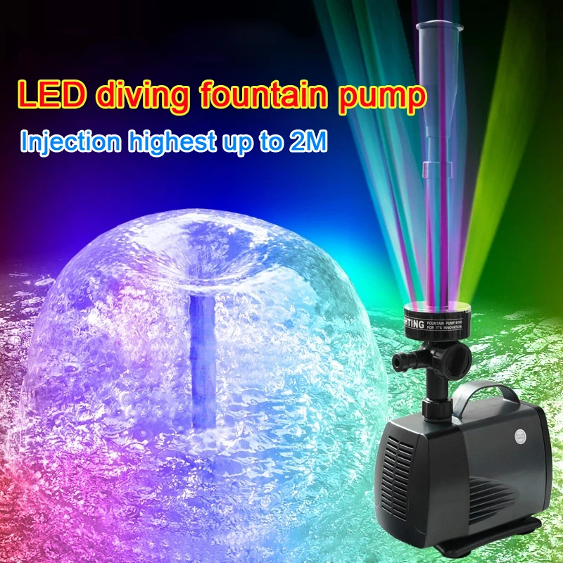  40W Water height 2m 2000l/h LED flashing light submersible water pump fountain pump fountain maker  - 32968956222