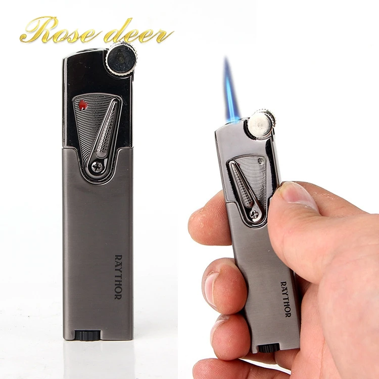 

2018 New Compact Jet Lighter Gas Torch Lighter Flat Windproof Metal Cigar Lighter 1300 C Butane Lighter Cigarette Accessories