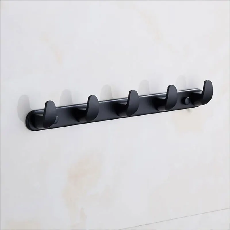 Matte Black Wall Mounted Coat Rack With 4 5 6 Hooks Stainless Matte Black Wall Mounted Coat Rack With