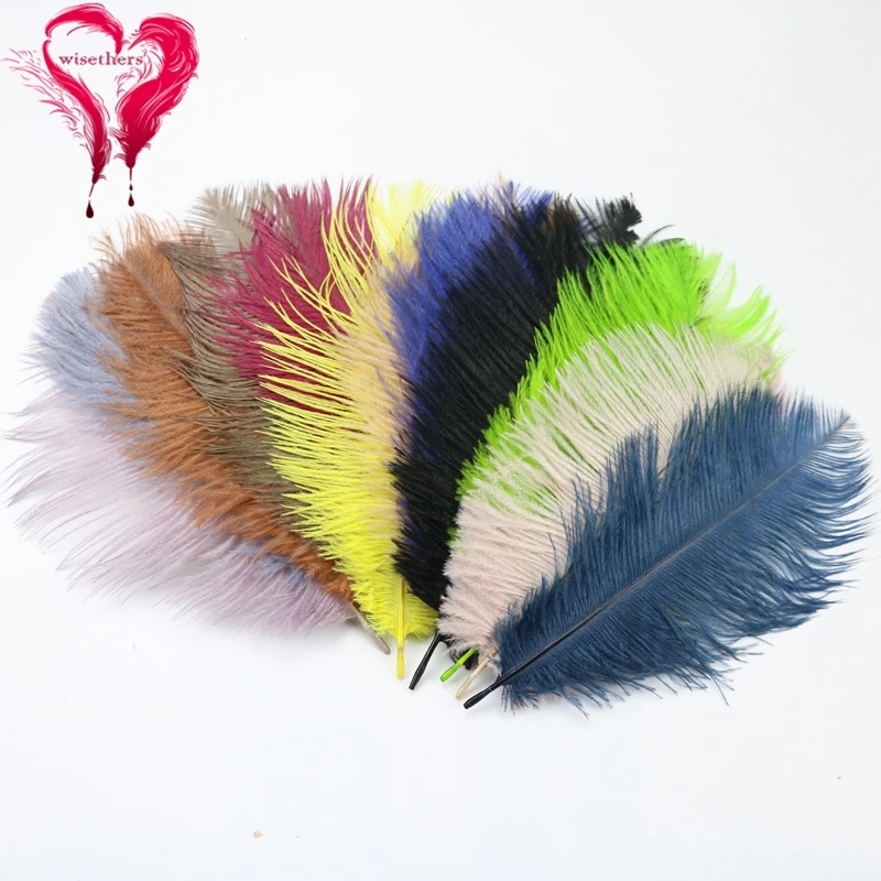 

12 Colors 10 PCS/Lot Size 15-20 CM Fancy Soft Fluffy Dyed Colorful Natural Ostrich Feathers Headdress Mask Earrings Decoration