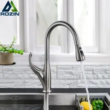 Матовый Nicel выдвижной кухонный кран на бортике с одним отверстием для холодной и горячей воды Смеситель для кухни на бортике хромированный Черный кран