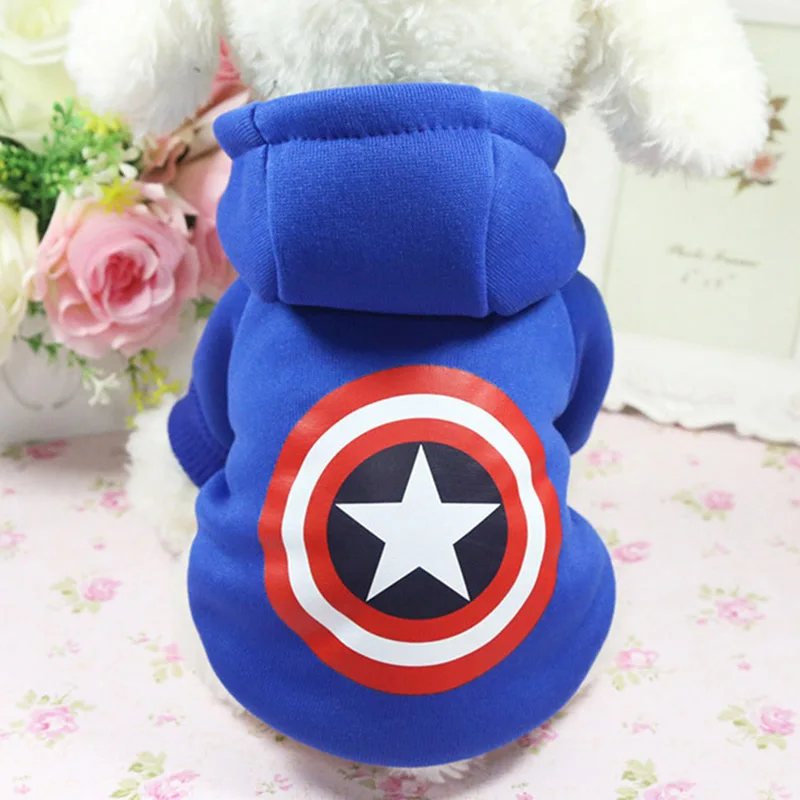 Fashion Pet Dog Hoodie Coat Winter Dog Clothes for Small Dogs Chihuahua Yorkies Sweatshirt Puppy Cat Costume Dogs Pets Clothing - Цвет: D-Captain