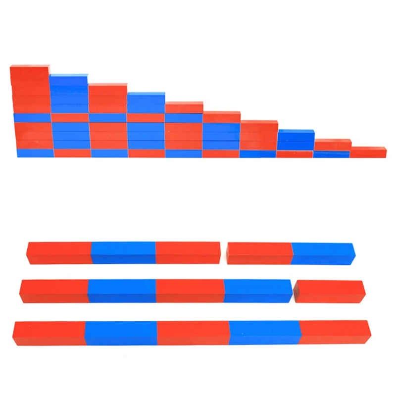 Kids Educational Toys Montessori Long Sticks Math Number Rods Wooden Blocks