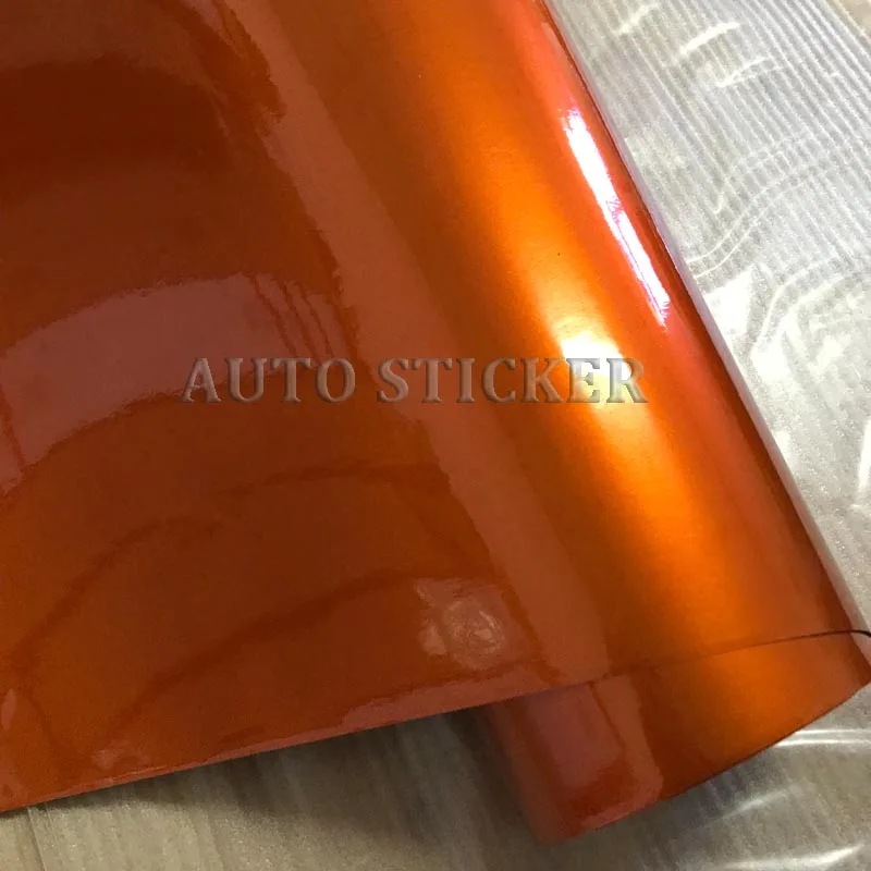 orange glossy metallic car wraps 3