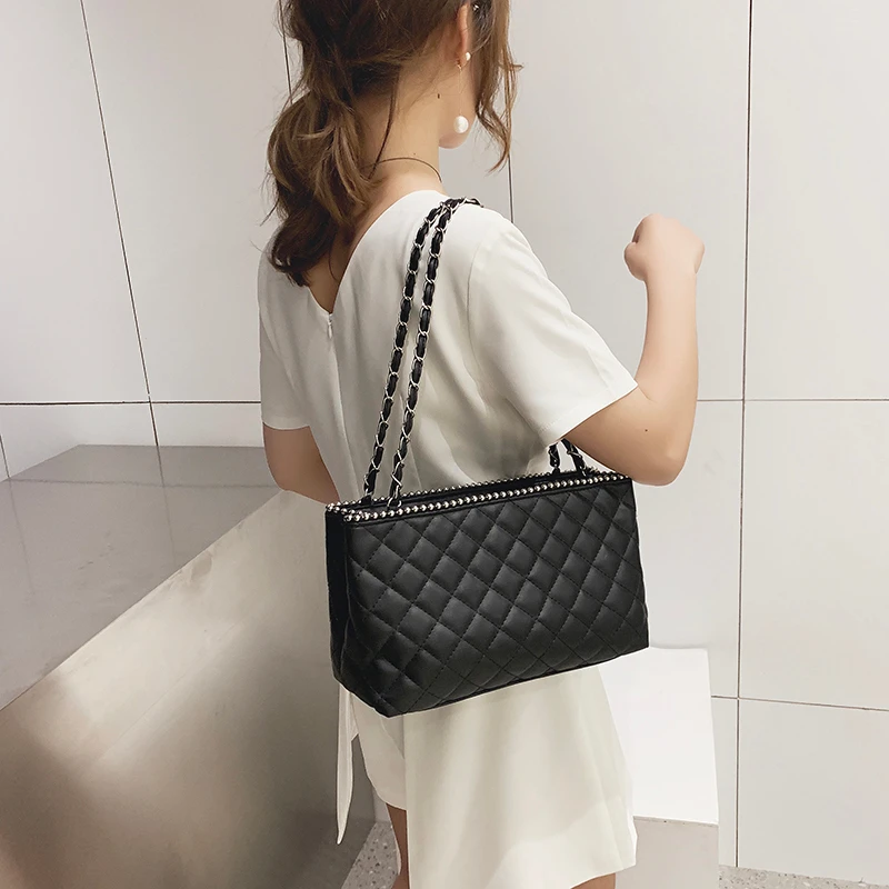 

Large Capacity Fashion Shoulder Bags for Women Diamond Lattice Female Luxury Handbags Ladies Tote Wild Crossbody Messenger Bag