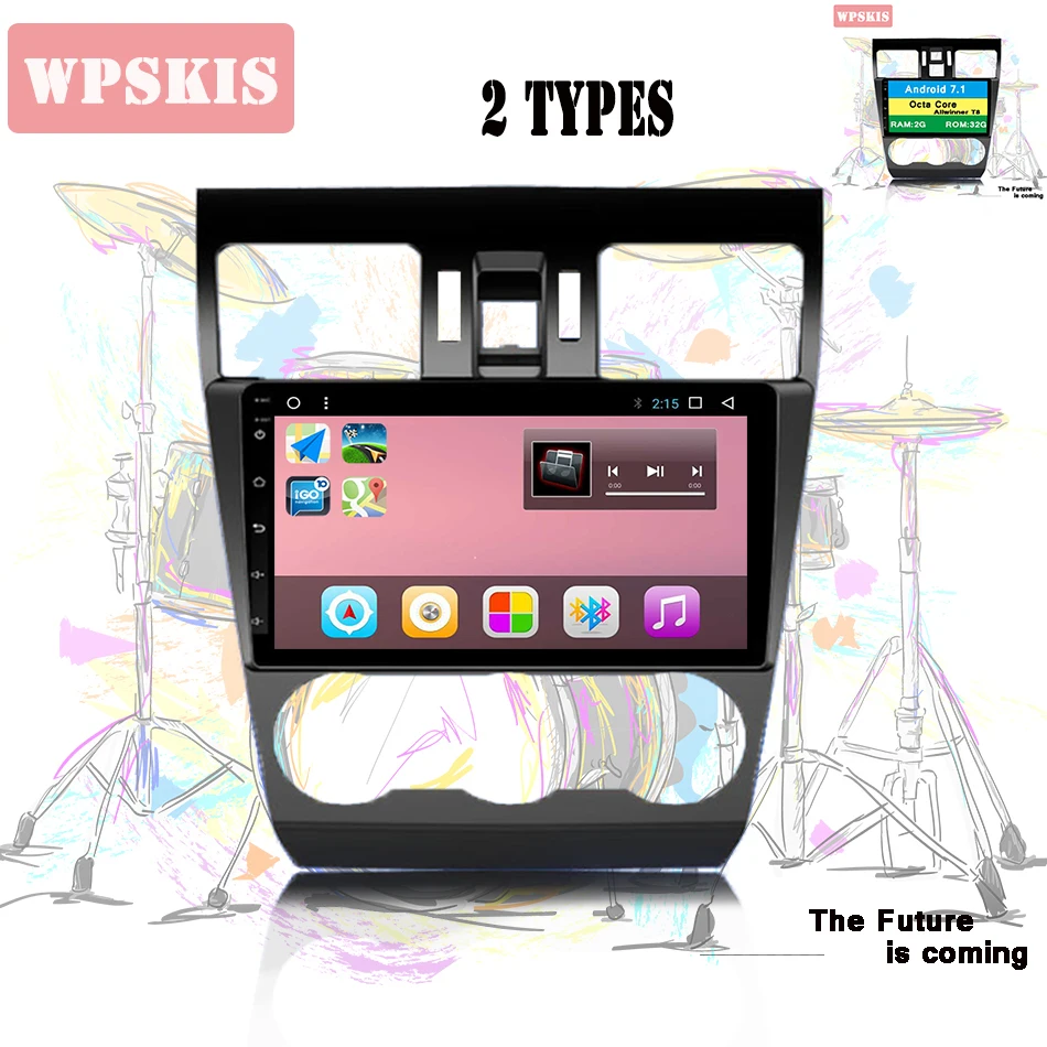 

9" 2GB RAM Android 7.1 Octa Core 1024*600 Car GPS Radio Fit Subaru WRX 2014 2015 2016 17 Car DVD Player GPS Radio Tape Rcorder
