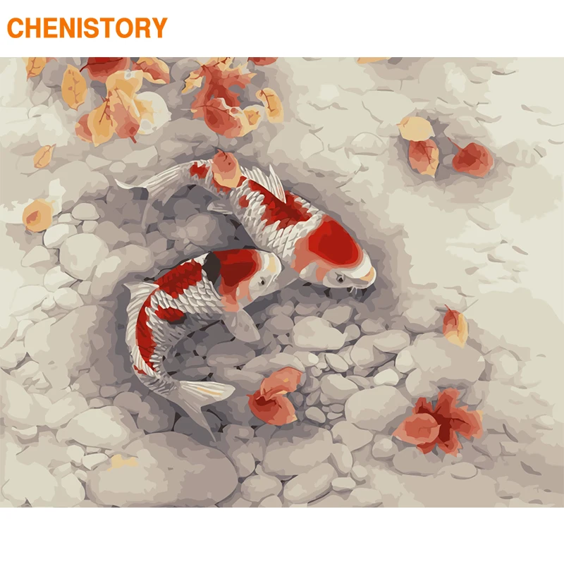 CHENISTORY Frame Fish DIY Краска для рисования по номерам животные краска Современная