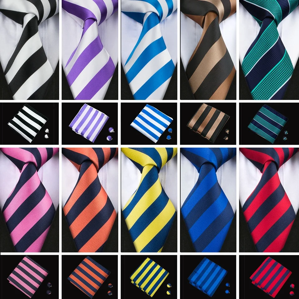 

Barry.Wang Designer Men's Ties For Men 22 Colors Ties Set Fashion Woven Neck Tie Hanky Cufflinks Set For Wedding Party Business