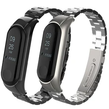 Умный Браслет miband 3 роскошный браслет из нержавеющей стали ремешок металлический браслет для Xiaomi Mi Band 3