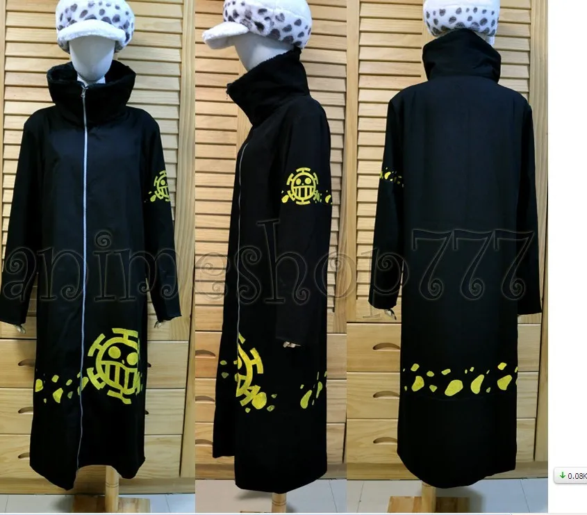 One Piece Trafalgar Law Coat Jacket Hat 2 Years Later Cosplay Costume 