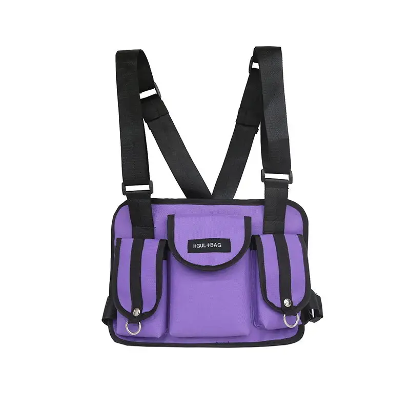 DIINOVIVO модная поясная сумка на грудь в стиле хип-хоп Уличная функциональная тактическая нагрудная сумка через плечо Bolso WHDV1038 - Цвет: Фиолетовый