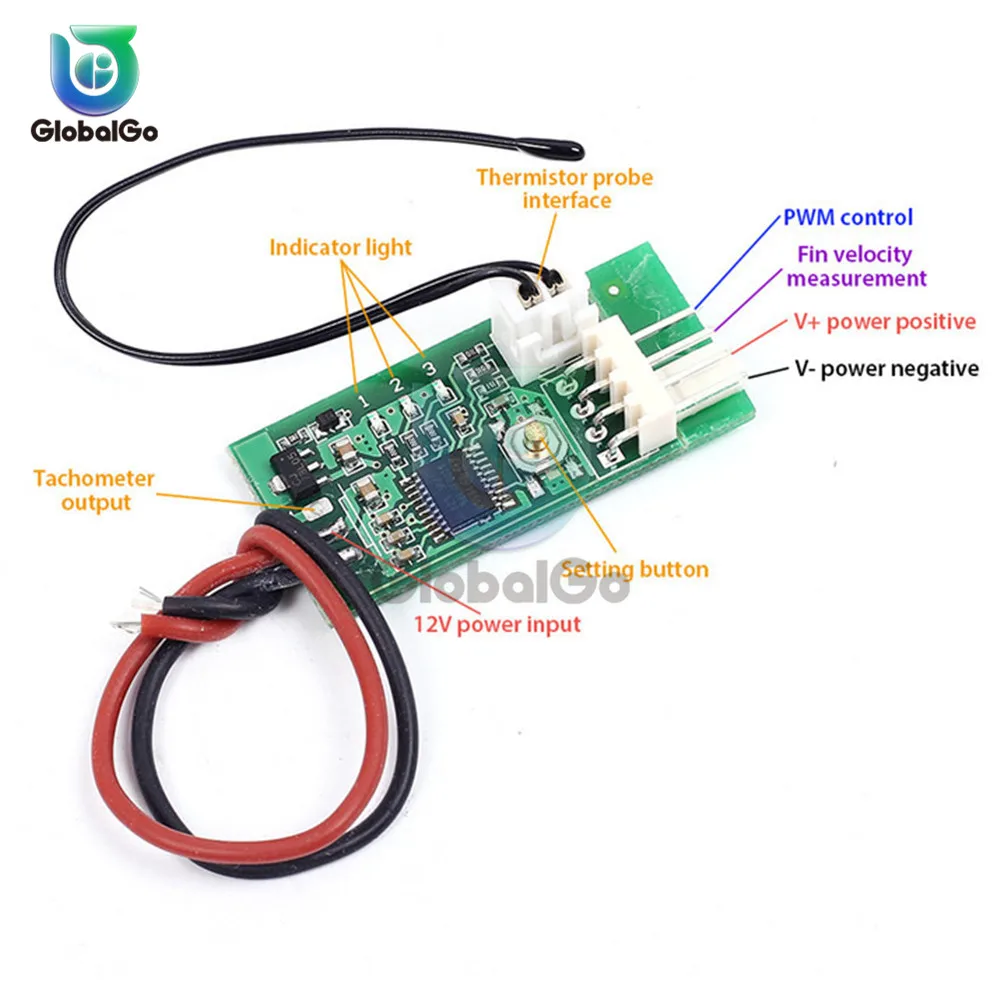 DC 12 V PWM температурный пульт для вентилятора регулятор скорости автоматический темп ШИМ переключатель регулятора скорости регулятор температуры