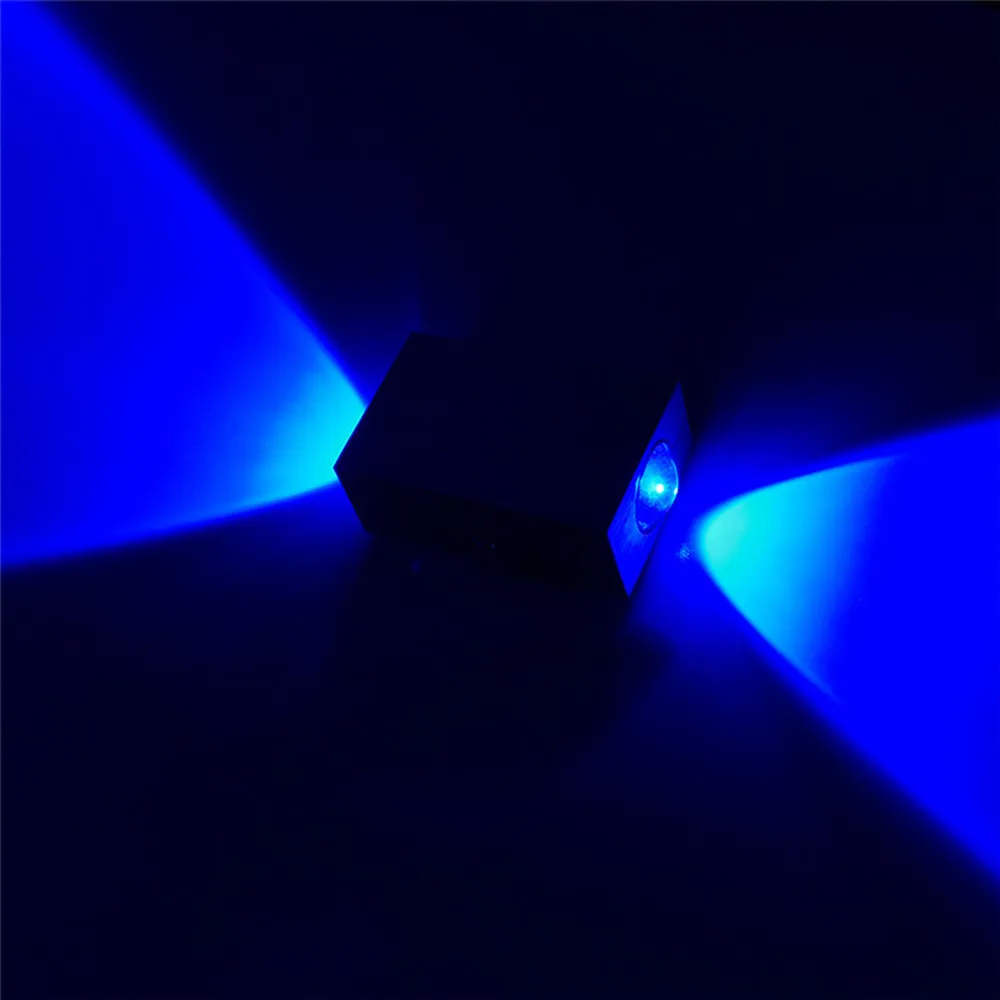 LED 2 Вт 6 прямоугольная настенная лампа с двойной головкой креативный алюминиевый