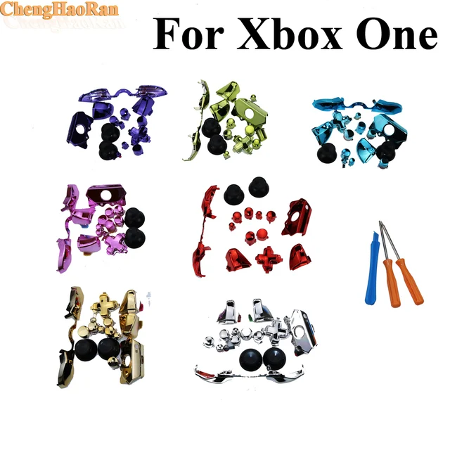 Best Price 1set With Tool set Replacement Parts Chrome Buttons Bumpers Triggers D-pad LB RB LT RT Full Buttons Set for Xbox One repair part
