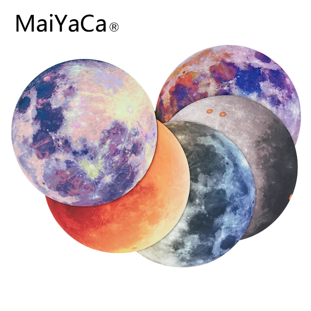 MaiYaCa Moon маленький размер круглый коврик для мыши Нескользящий Резиновый Коврик