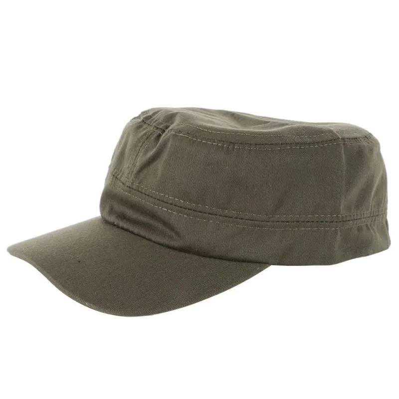 Женские шапки для отдыха, летняя кепка с плоским верхом для девочек, Весенняя однотонная винтажная элегантная Кепка Gorras, Регулируемая Кепка в стиле милитари - Цвет: Army Green