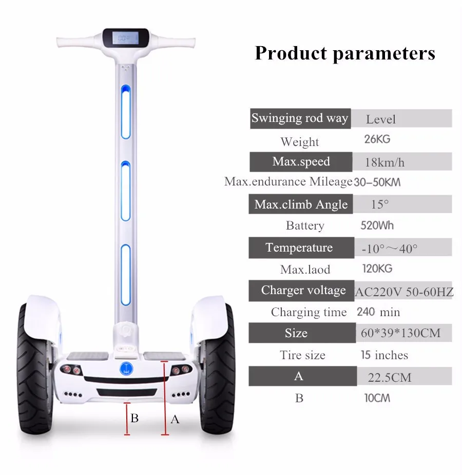 A6 1000 Вт Мощность мотора 520wh Электрический велосипед может работать 65 км, Макс 18 км/ч, самобалансирующийся скутер двухколесная 1" шина