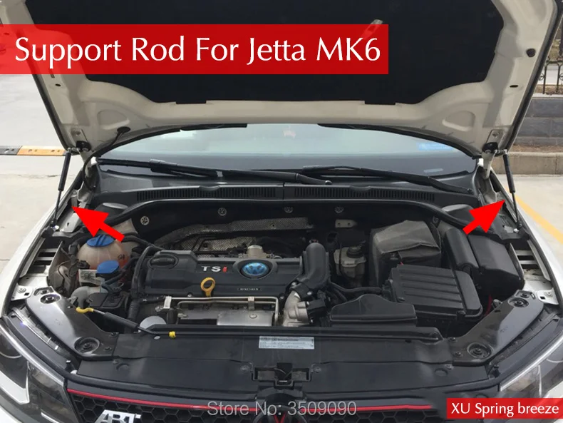 

For VW Jetta MK6 2012-2017 Car Front Hood Engine Supporting Hydraulic Rod Strut Spring Shock Bars Strut Bars Car Refit Styling