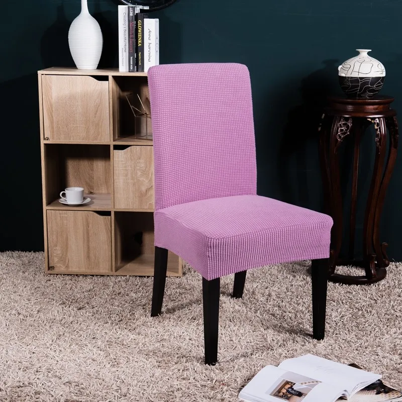 Чистый цвет съемный чехол на стул большой эластичный чехол современный чехол для сидений на кухне чехлы на кресла стрейч для банкета - Цвет: YL-YML-qian zi