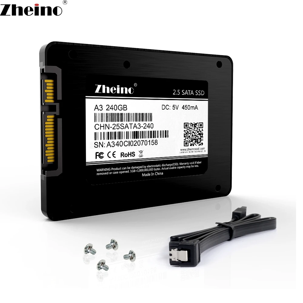 Zheino 2,5 ''SSD 120 ГБ 240 ГБ 128 ГБ 256 ГБ 512 Гб SATA3 SSD 2,5 Внутренний твердотельный накопитель для рабочего стола