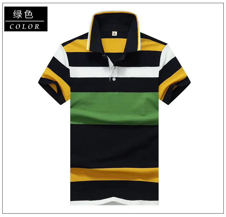 Basic Striped Polo Men Summer Short Sleeve Cotton Breathable Men Polos Male Quality Chinese Brand Clothing Fast Dry Top Tees 4XL 4