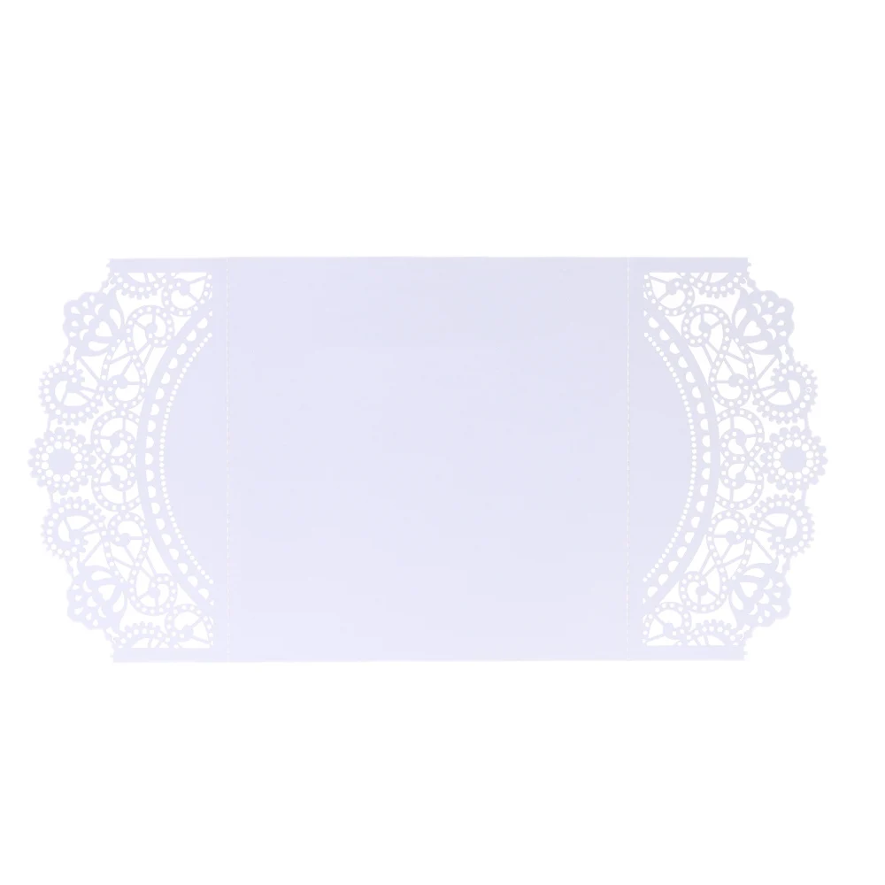  40 pcs/set White Laser Cut Wedding Cards Hollow Out Craft Invitation Cards Flower Pattern For Celeb - 32768786032