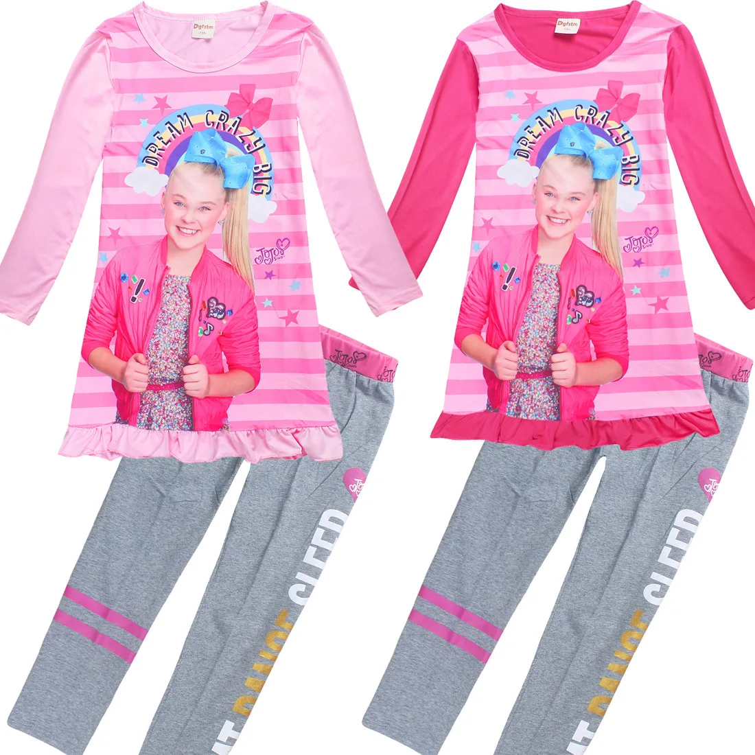 

Spring Princess Girls Long Sleeve Dress + pants Children JO SWIA Dresses Kids Nightgown Girl Party Dream carzy big Clothing