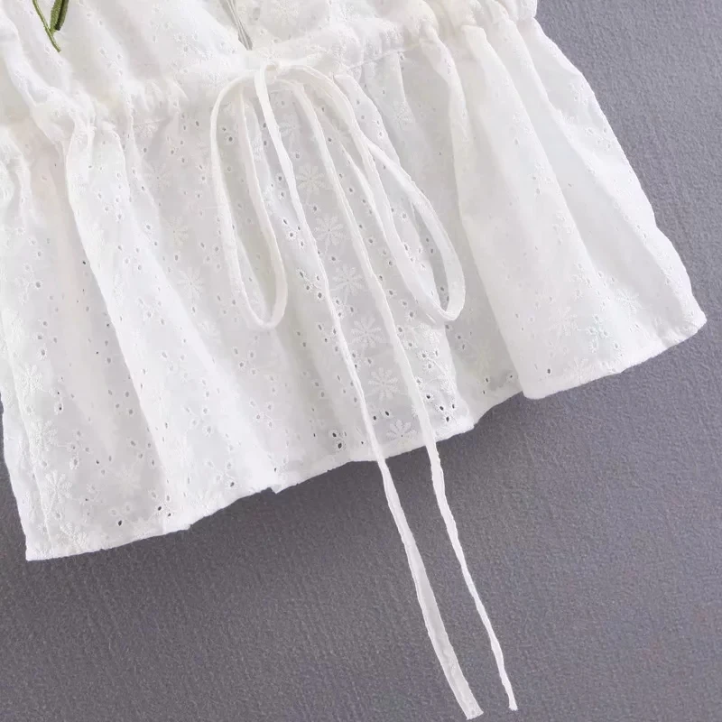Klacwaya женские новые шикарные хлопковые майки с вышивкой летние женские boho майки Короткие для девочек тонкая талия Милая короткая одежда