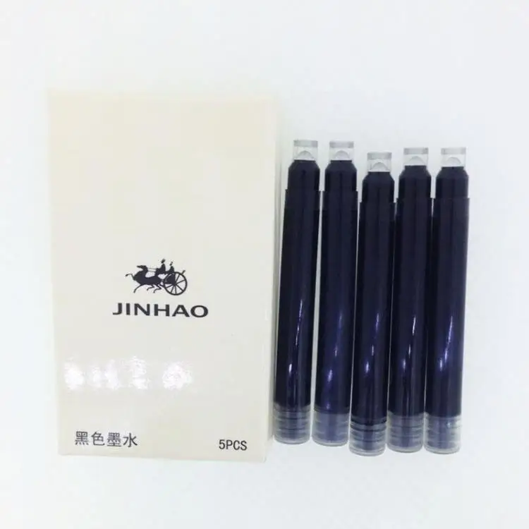NEW JINHAO BLACK INK MEDIUM SIZE INTERNATIONAL INK CARTRIDGES X 5 UK SELLER. 