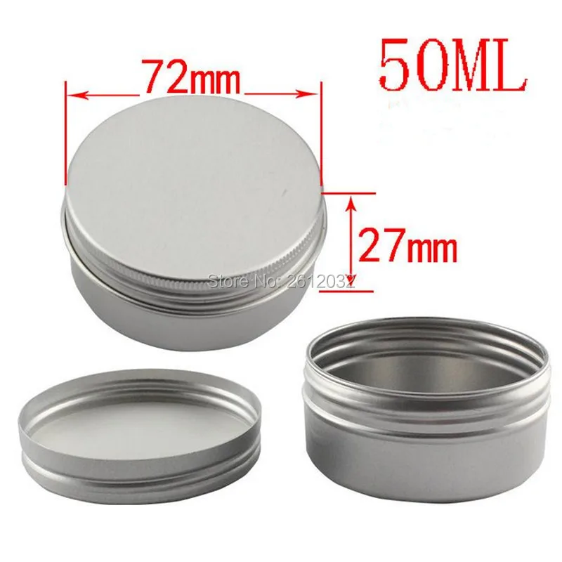 

25 40 50g Aluminium jar comestic containers with screw thread 25 40 50ml cream aluminum canister Cosmetic Sample Box F2017268