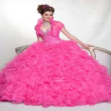 Пушистый Дебютантка Quinceanera Платья Ruched Оборками Из Бисера с Курткой Vestidos Де Formatura Платье Девушки 15 Лет Партия