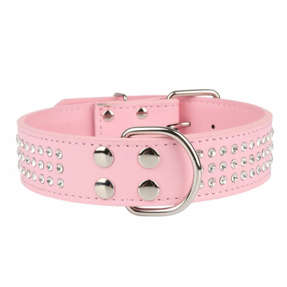 PipiFren Big Dogs Collars Rhinestone Accessories Supplies Leash For