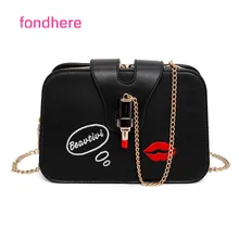 Fondhere Frauen Umhängetasche Mode Leder Handtasche Damen Umhängetasche Berühmten Lippenstift Roten lippen Design Umhängetaschen
