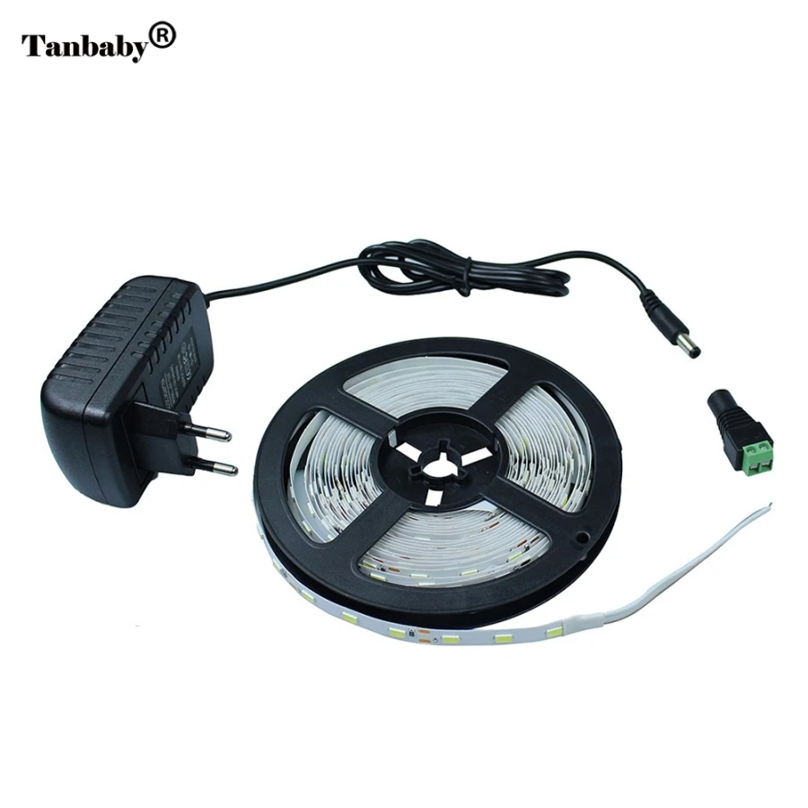 Tanbaby 5630 SMD Светодиодные ленты 300 светодиодный S/5 м Холодный/теплый белый красный зеленый 5730 Светодиодные ленты света Гибкая лента + 12 В 2A