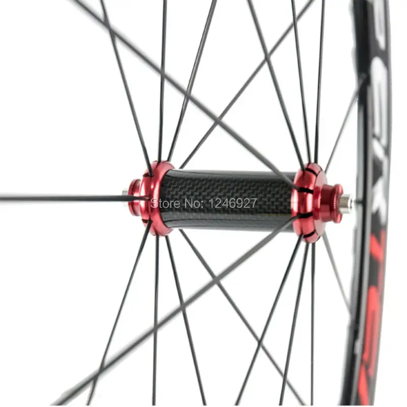 Top Full Carbon Fiber 38mm Clincher Carbon Wheels Superteam Carbon Wheelset With Powerway R36 Red Hub 3