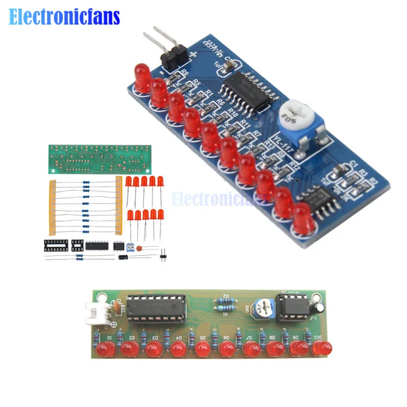 

Light Water Flowing Light LED Flashing Lights DIY Kit Strobe NE555 + CD4017 Electronic Practice Learning Kits Suite Parts Gift