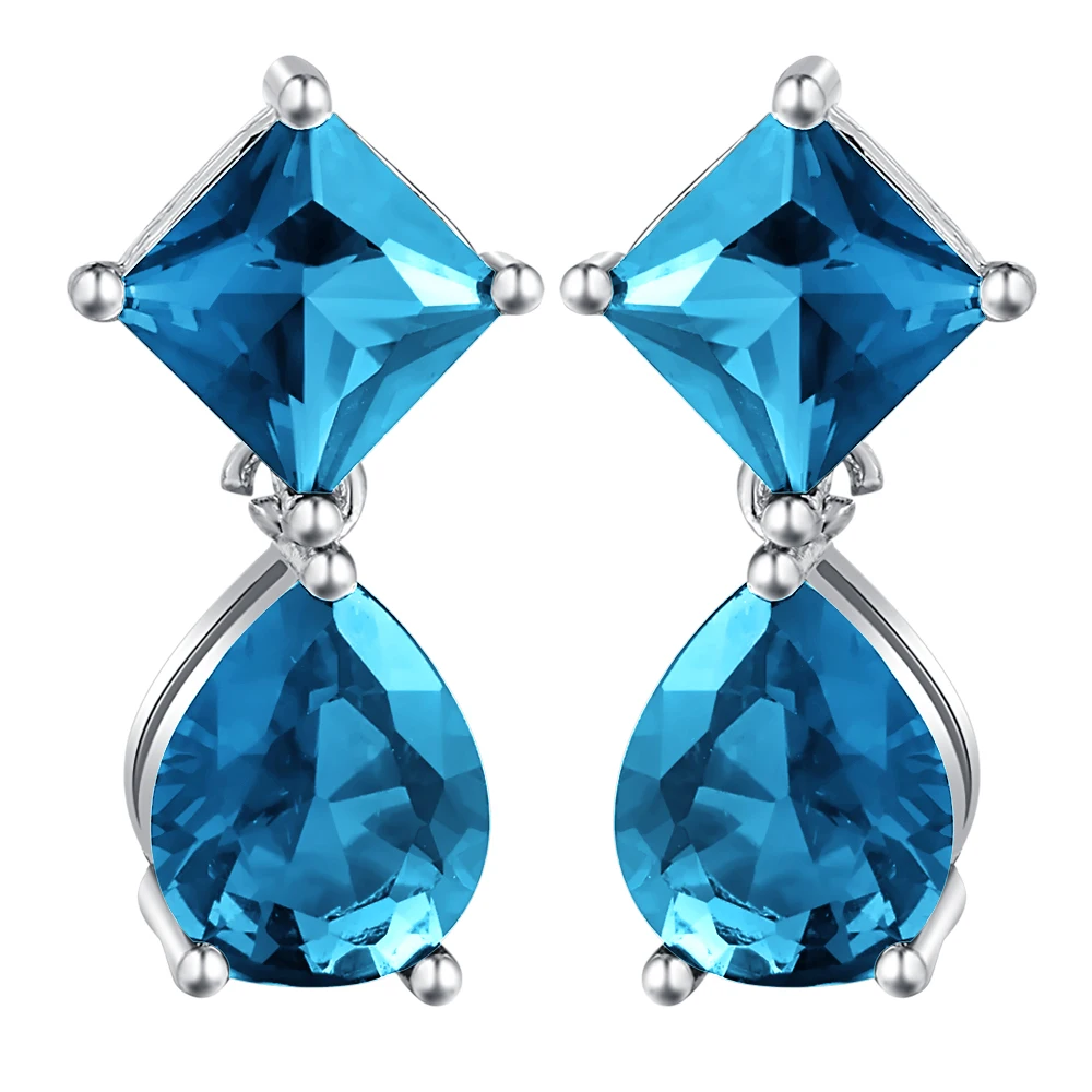 Stylish Earrings with Blue Crystal main image 1