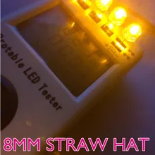 500 шт 8 мм прозрачный желтый светильник соломенная шляпа Светодиодный широкий светильник
