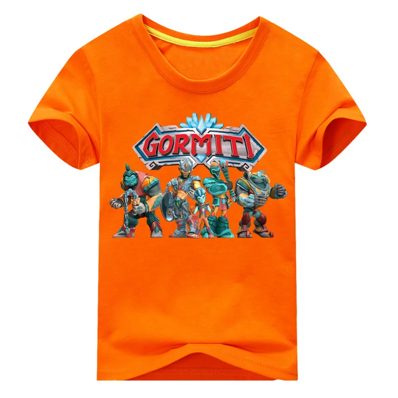 Детская летняя футболка с героями мультфильма «гормити», верхняя одежда Детские футболки с короткими рукавами детские футболки унисекс, футболки для мальчиков и девочек, DX188