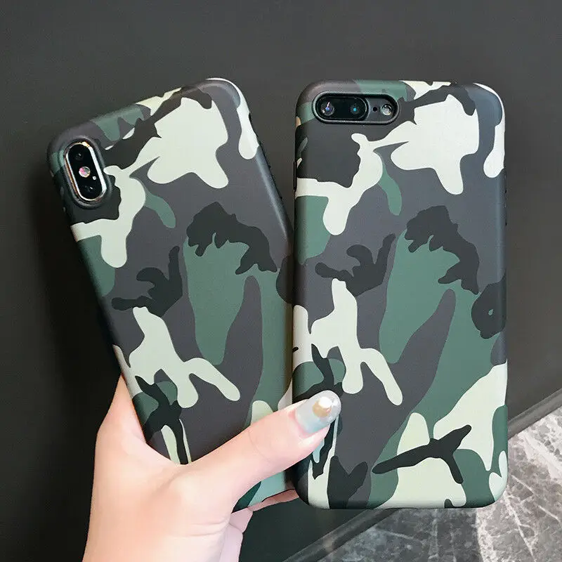 Крутой армейский камуфляжный чехол для телефона iPhone XS MAx XR 6 6S 7 Plus X 10 зеленый