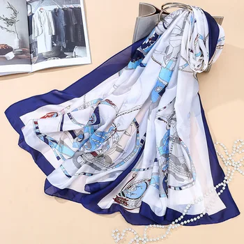 

Spring and summer new chain ship anchorage, silk scarf, silk scarf and shawl wholesale SK018