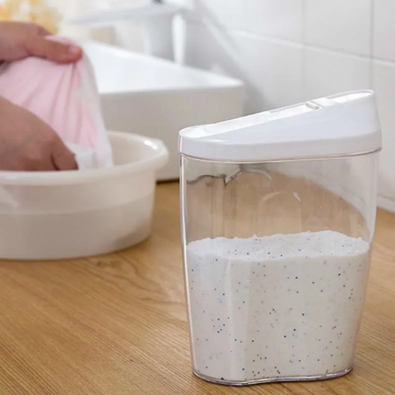 

Washing powder box household lid special bottle creative transparent container storage tank washing powder bucket XI3071021