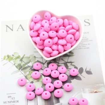 

KWD 100pcs/lot Lentil Abacus Round Silicone Beads Teething Baby Teether Diy Pacifier Chain Food Grade Silicone Bpa Free