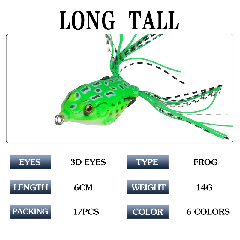 1PC Soft Frog Fishing Lures Double Hooks 6cm 14g Top Water Ray Frog Artificial Lure Minnow Crank Soft Bait Fishing Tackle