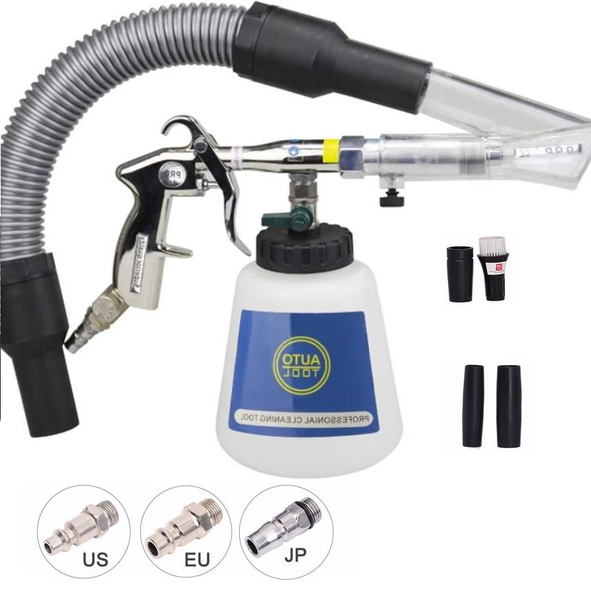 

Portable Tornado Foams Gun Cleaning Gun Aluminum Dust Swing Spray Cleaning Wool Leather Car Upholstery Dashboard Floor Mats Tool