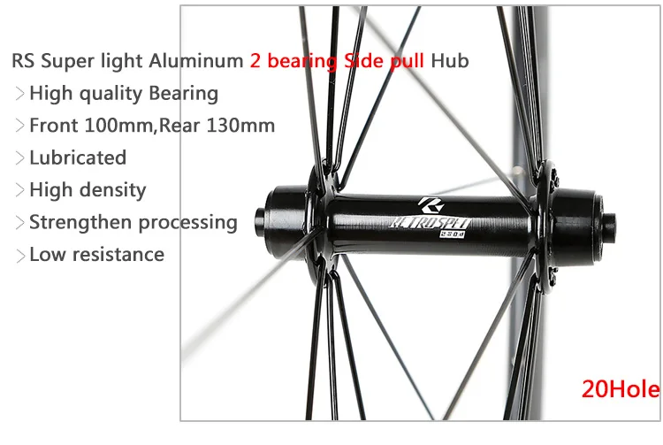 Perfect 700c 40mm depth 23mm width aluminum alloy road bicycle wheels wheelset rims 4
