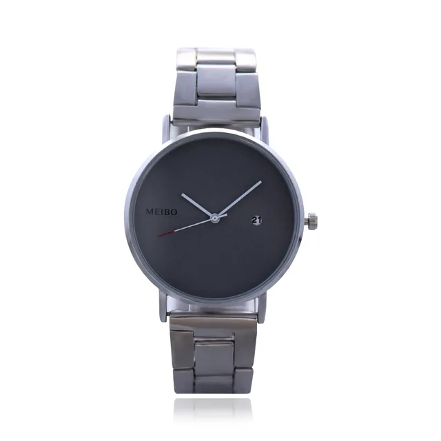 Unisex Simple Scale Stainless Steel Band Wrist Watch Fashion Calendar Men and Wo Unisex Simple Scale Stainless Steel Band Wrist Watch Fashion Calendar Men and Wo
